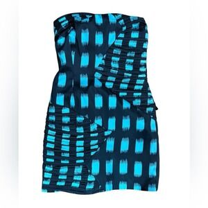 BCBGeneration Strapless Mini Dress Club Going Out Date Night Blue Black SZ 0 NWT